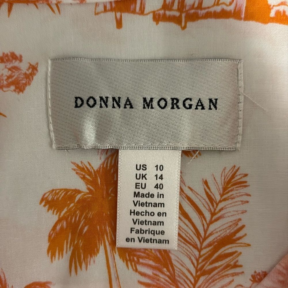 Donna Morgan Short Sleeve Pleated Button Down Midi Dress Size 10 - Picture 14 of 15